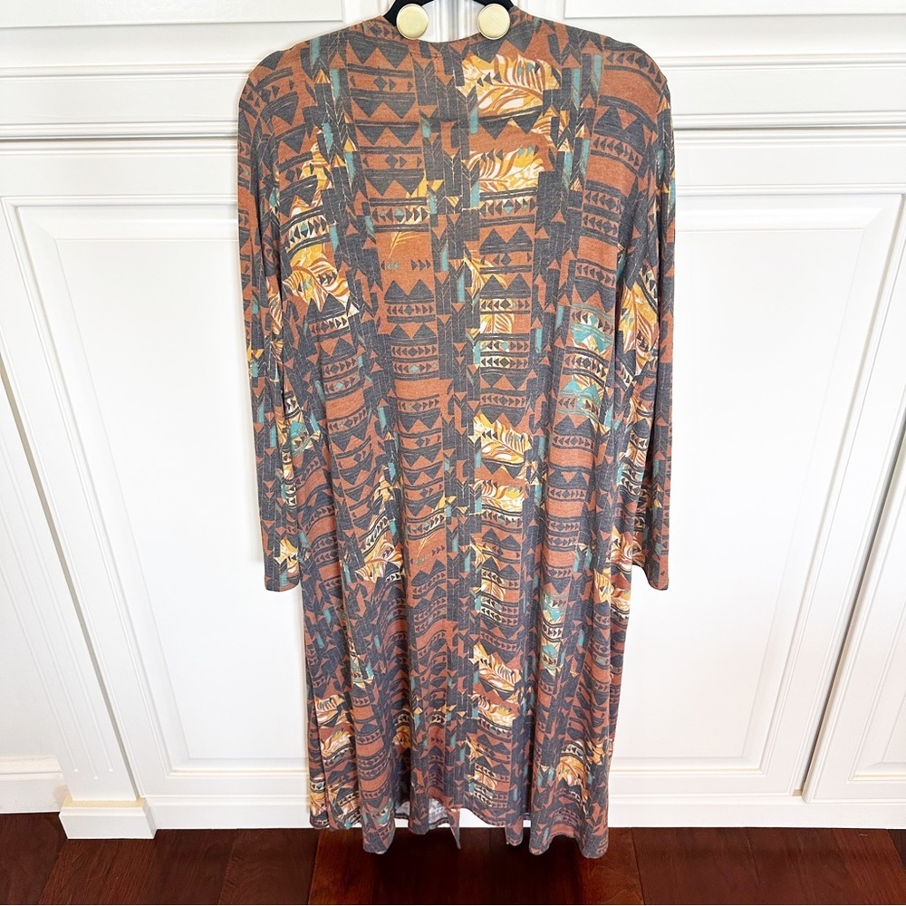 Lularoe Women’s XL Festival Long Arizona Native Aztec Print Duster Open Cardigan